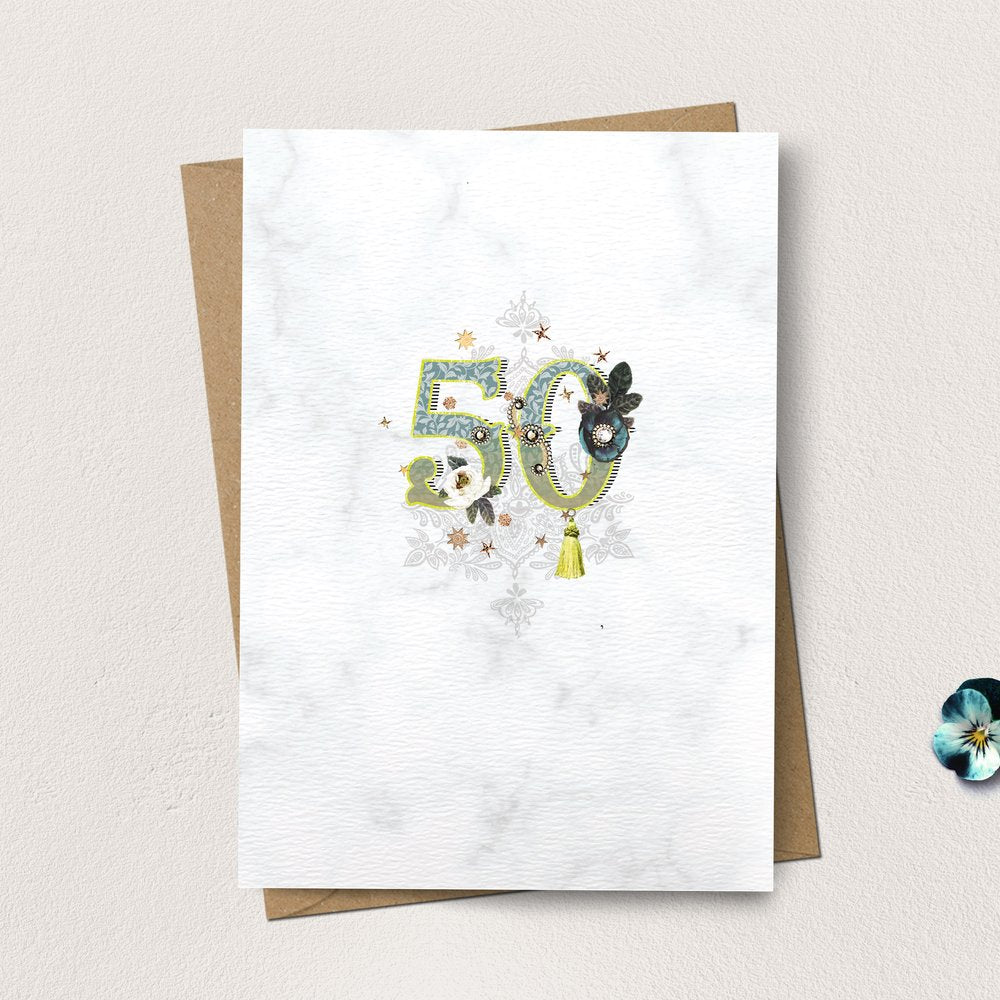 Stephanie Davies 50 Age Number Card