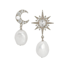 Load image into Gallery viewer, Amelia Scott Mismatch Luna Moon &amp; Star Baroque Pearl Stud Earrings
