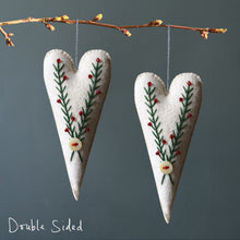 Load image into Gallery viewer, East of India Felt Embroidered Heart - 2 Colours
