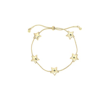 Load image into Gallery viewer, Five Stars Adjustable Bracelet - Gold or Silver
