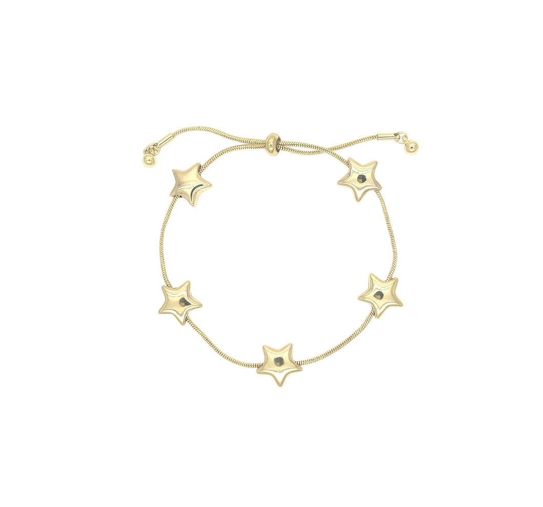 Five Stars Adjustable Bracelet - Gold or Silver