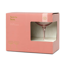 Load image into Gallery viewer, “Here’s How” Set of 2 Coupe Glasses - Blush
