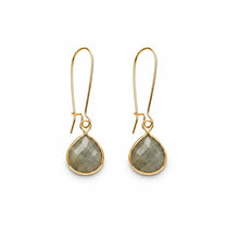 Load image into Gallery viewer, Stone Tear Drop Gold Earrings - 3 Colours
