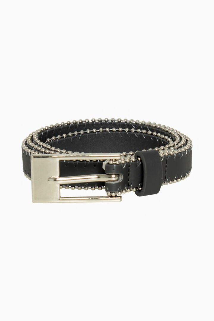ICHI Bethany Embellished Belt Black Grey
