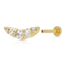 Load image into Gallery viewer, Scream Pretty Helix Curve Sparkling Flat Back Earring - Gold
