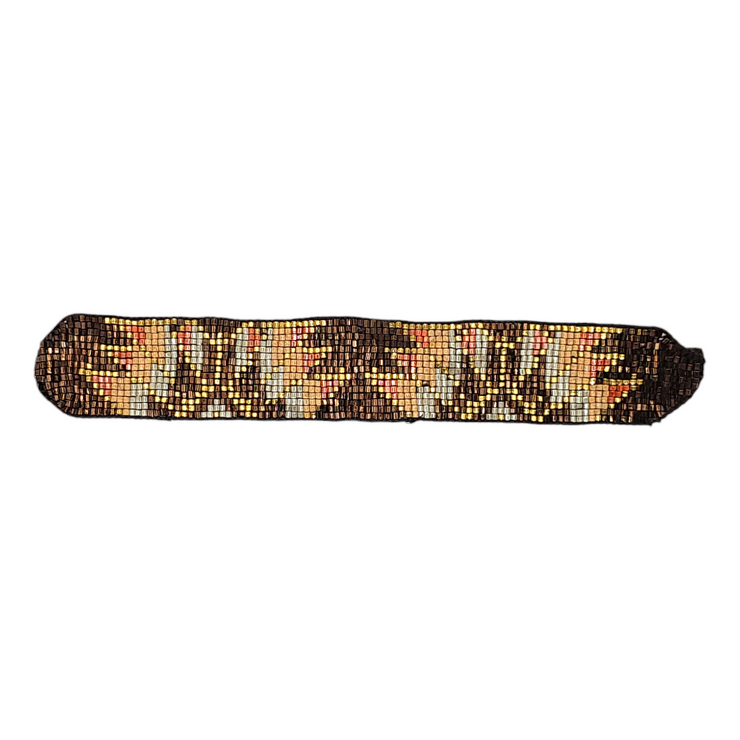 Bronze & Peach Lotus Leaf Beaded Bracelet