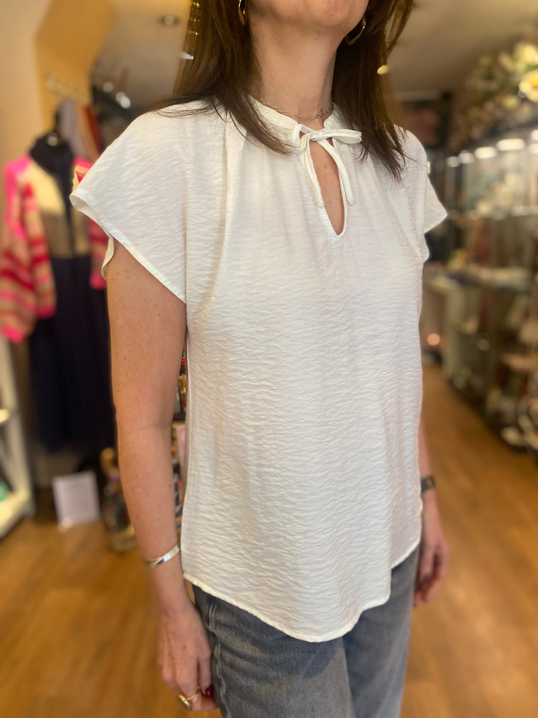 B Young Hailey Tie Neck Top - 2 Colours