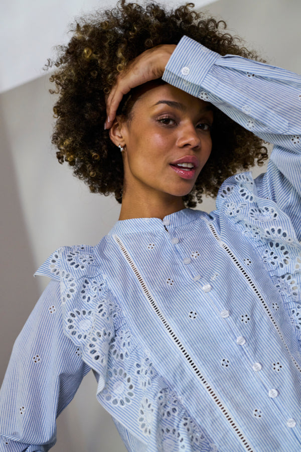 Culture Stripe Jade Blouse