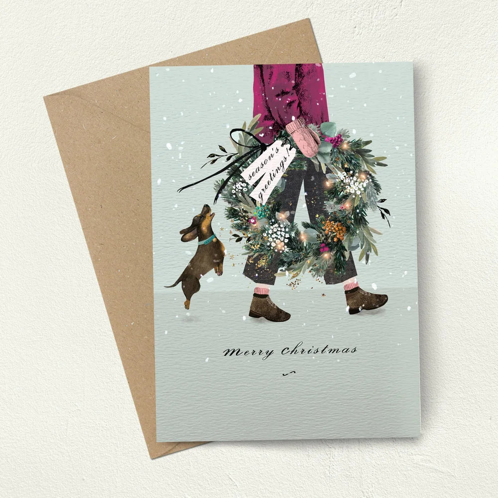 Stephanie Davies Sparkle Wreath Christmas Card