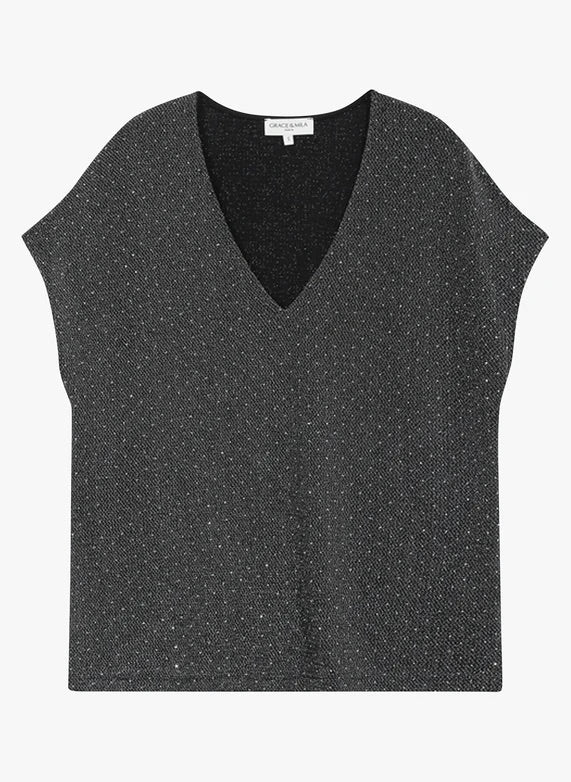 Grace & Mila Tango Silver Sparkle Top