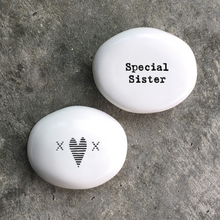 Load image into Gallery viewer, East of India Sentiment Porcelain Pebbles - 12 Options

