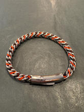 Load image into Gallery viewer, Tribal Steel Men’s Stainless Steel Sports Bracelet - Black/Red
