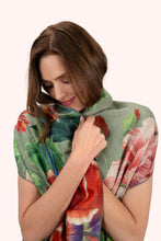 Load image into Gallery viewer, Powder Botanical Bouquet Wrap Scarf
