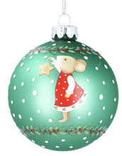 Load image into Gallery viewer, Gisela Graham Holly &amp; Alfie Mouse Christmas Decoration - 2 colours
