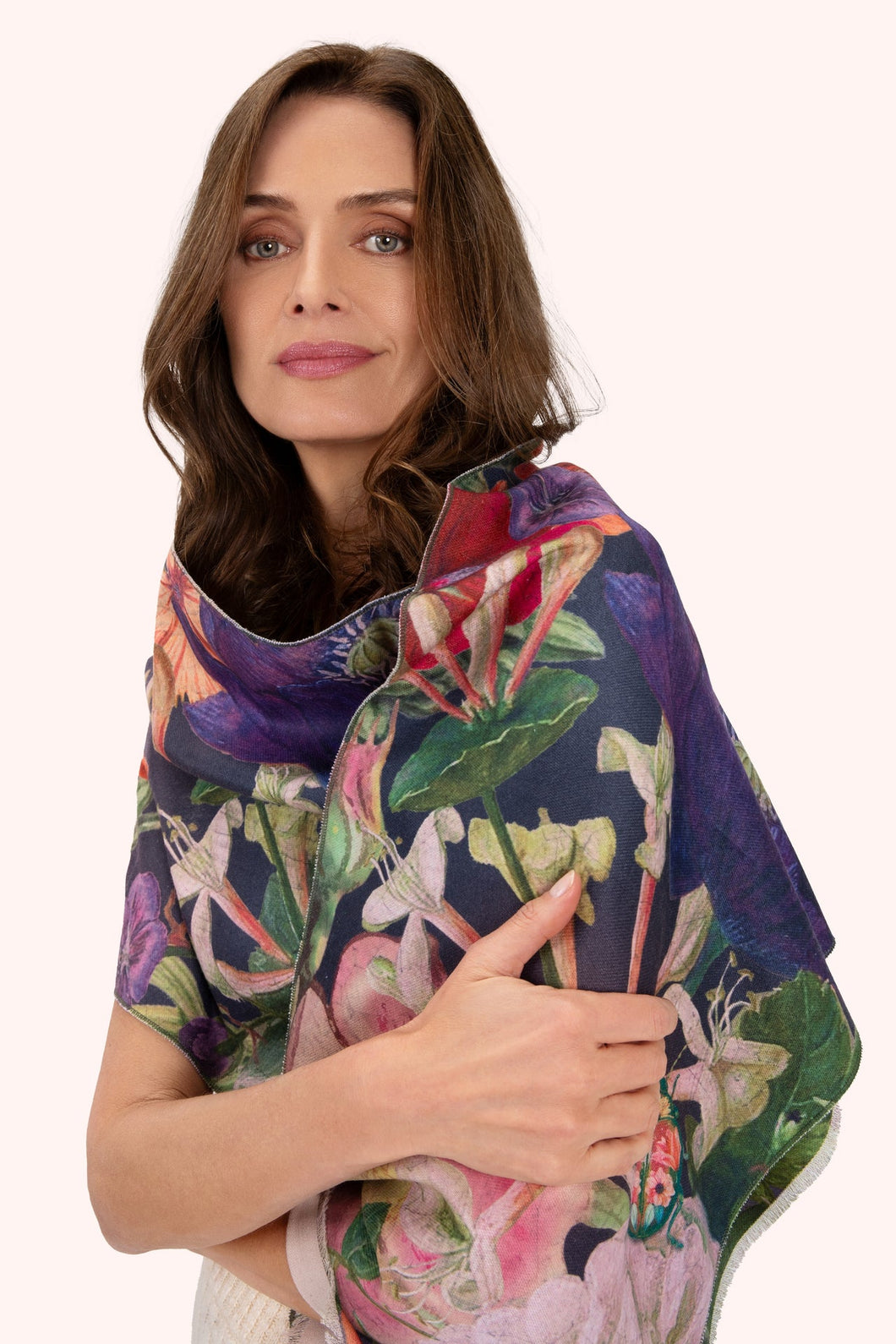 Powder Autumn Posy Wrap Scarf