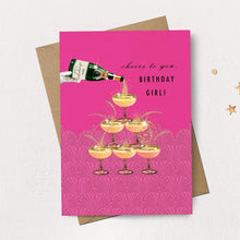 Load image into Gallery viewer, Stephanie Davies Cheers Birthday Girl Champagne Card
