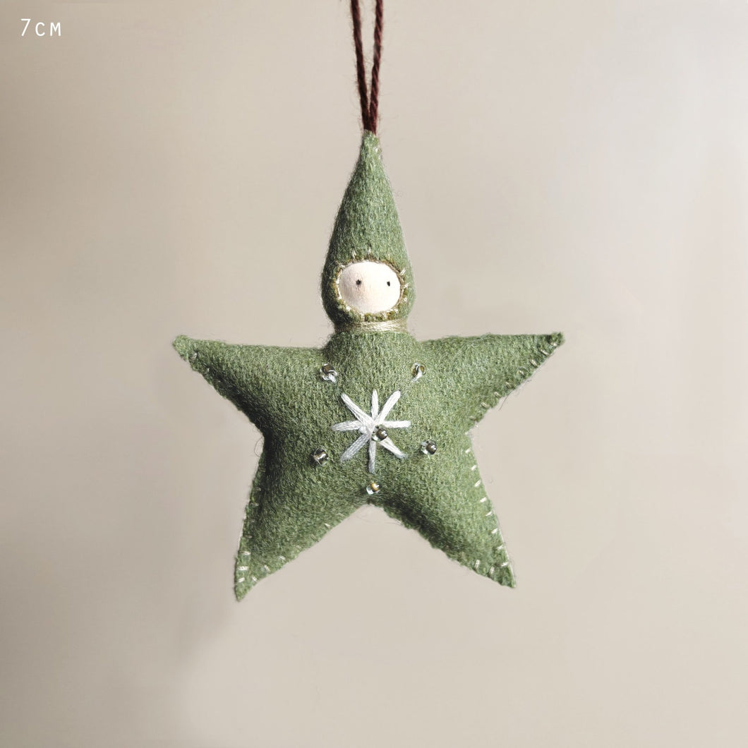East of India Small Felt Star Baby - 4 Colours
