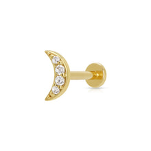 Load image into Gallery viewer, Scream Pretty Sparkling Crescent Moon Flat Back Earring - Gold
