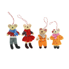 Load image into Gallery viewer, Mouse Family Felt Christmas Decorations - 4 Variants
