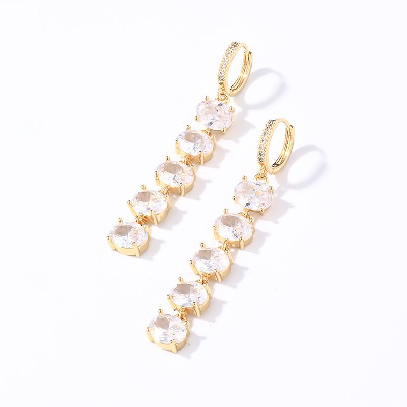 Five Oval Drop Huggies - Gold