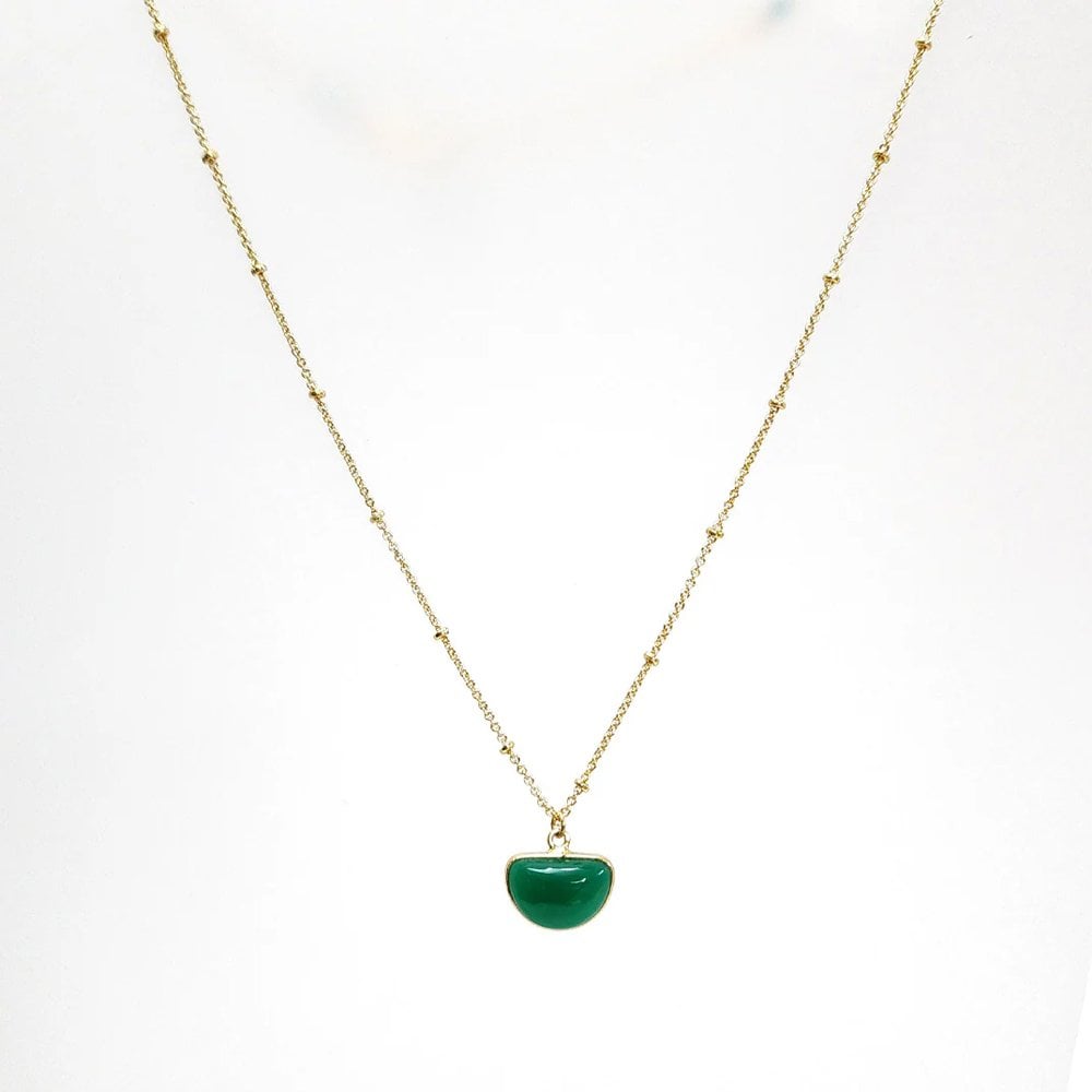 Annabella Moore Green Onyx Gemstone Necklace in a Bottle