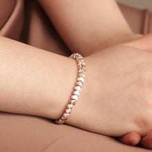 Load image into Gallery viewer, Lisa Angel beaded hearts bracelet in silver &amp; rose gold
