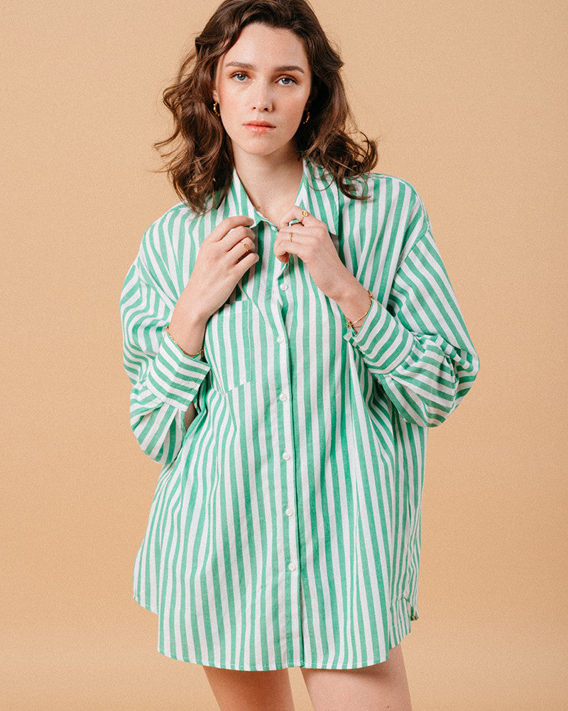 Grace & Mila Montreuil Shirt - Green Stripe