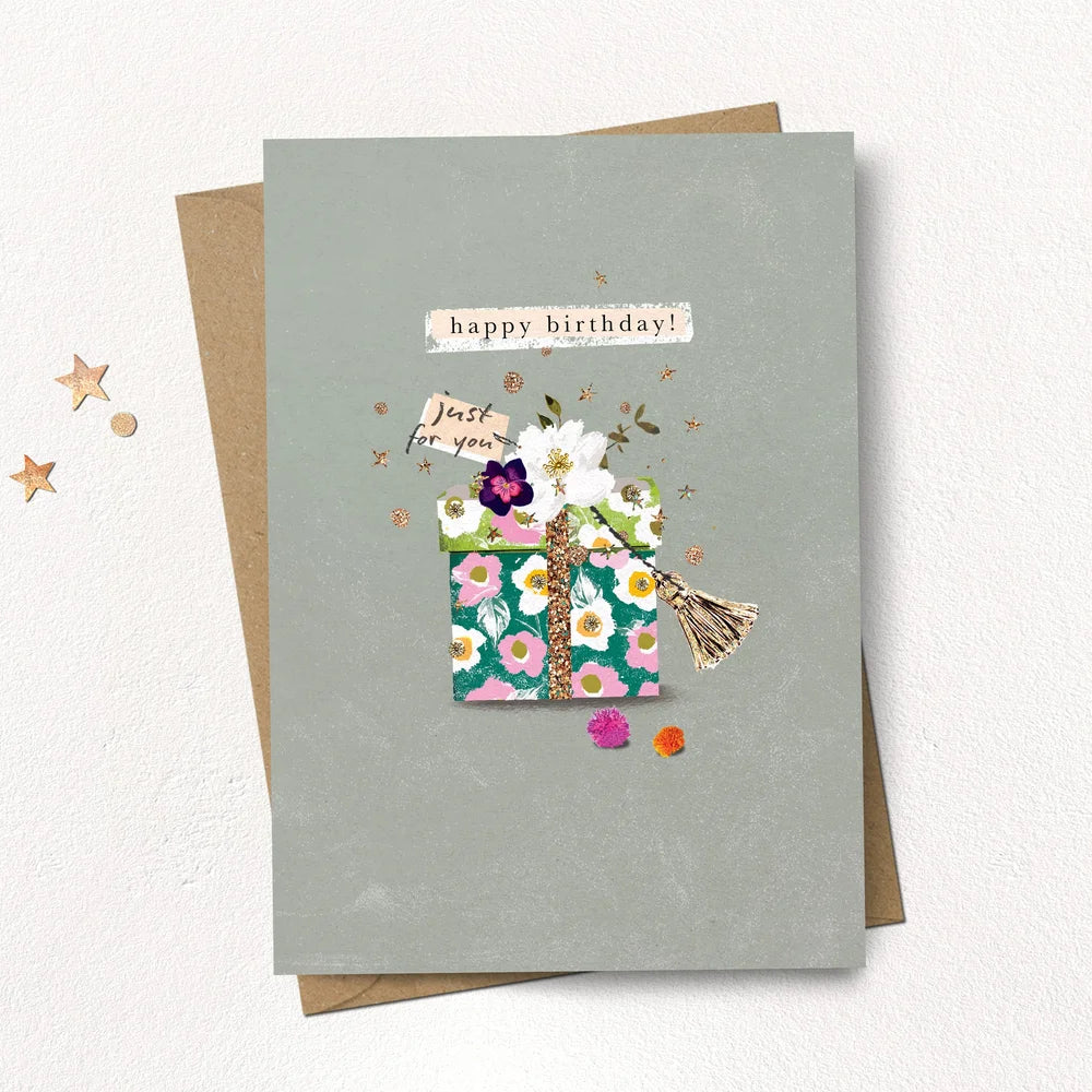 Stephanie Davies Floral Present Greeting Card
