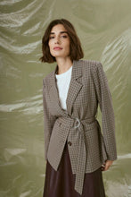 Load image into Gallery viewer, Culture Checka Belted Blazer
