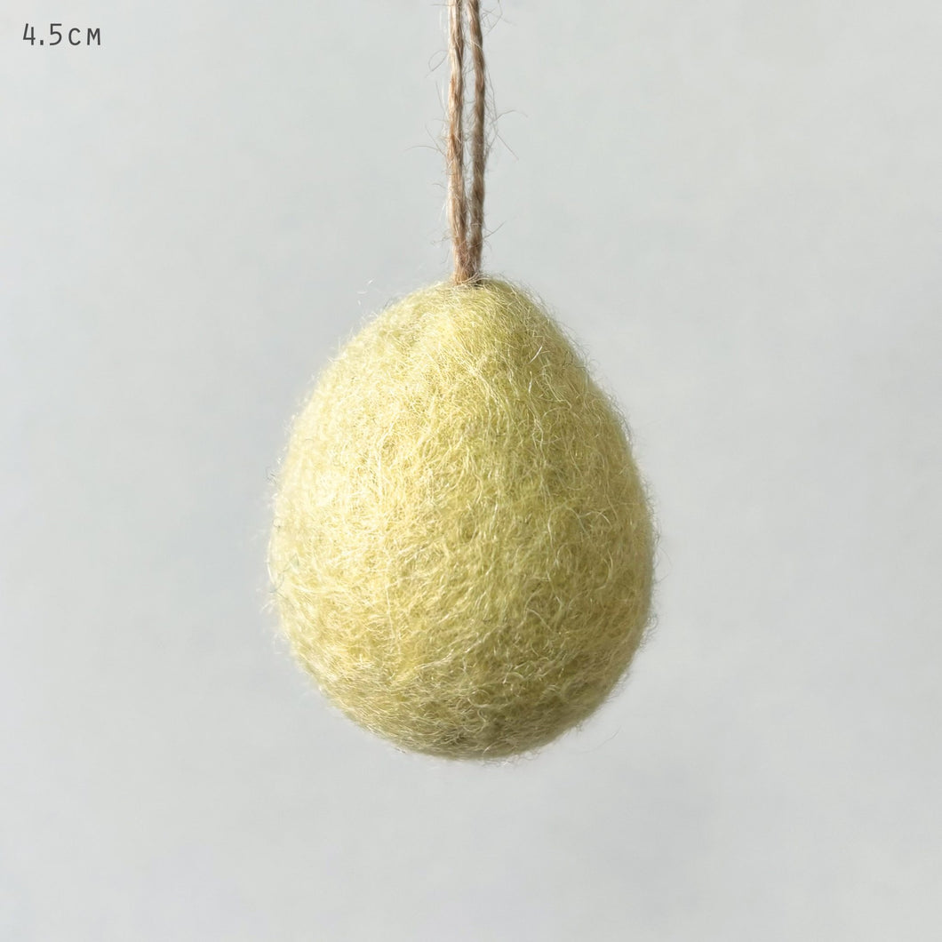 East of India Plain Yellow Felt Egg Easter Decs