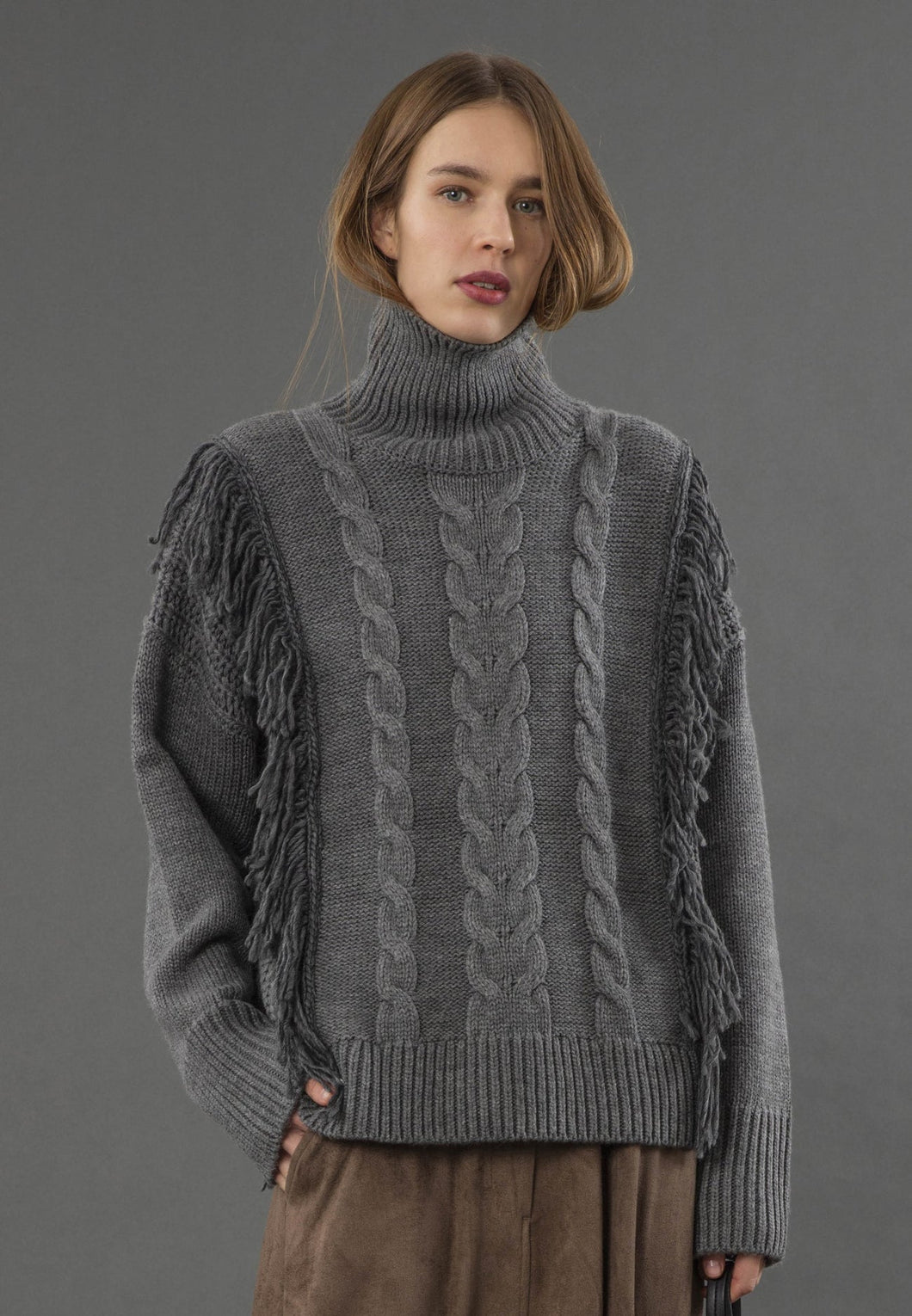 Religion Jamie Fringing Jumper - Charcoal
