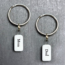 Load image into Gallery viewer, East of India Mum / Dad Porcelain Keyrings
