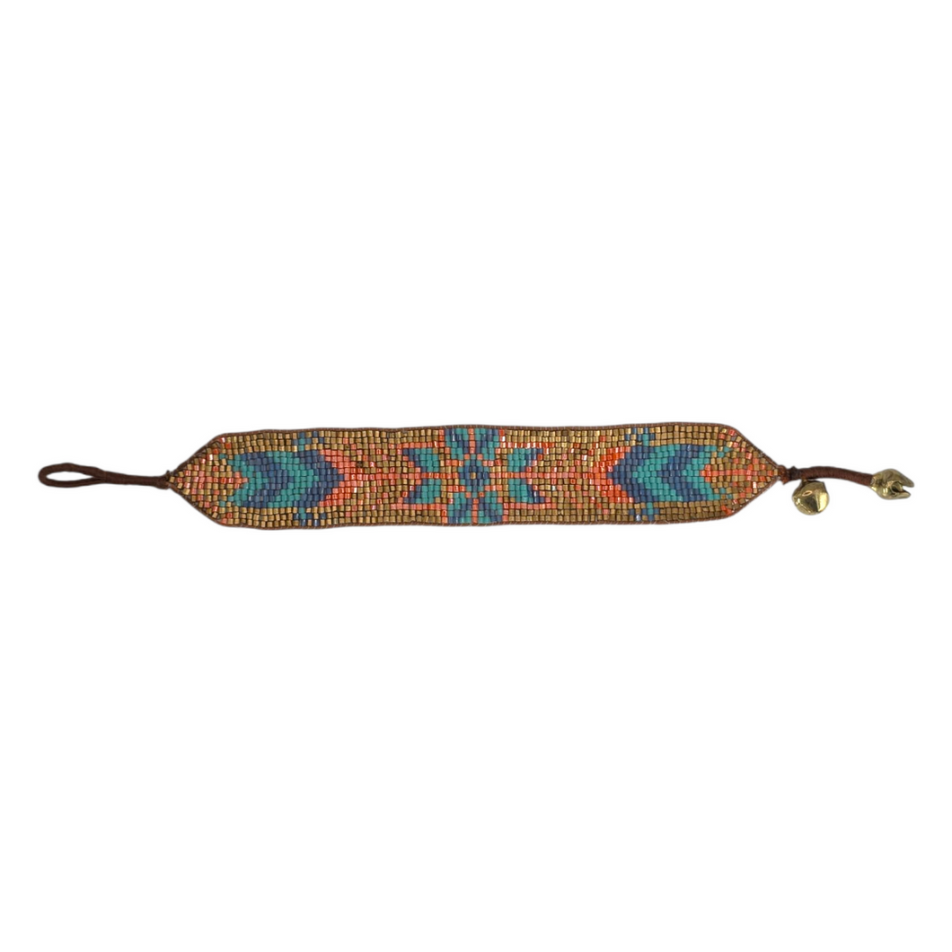 Wide Pastel Mix Star & Arrows Beaded Bracelet