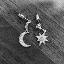 Load image into Gallery viewer, Star &amp; Moon Drop Earrings - Gold or Silver
