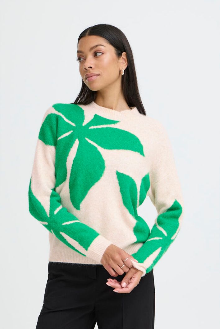 B Young Omea Flower Jumper - Green