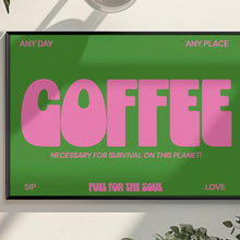 Load image into Gallery viewer, Coffee Typography Print A3
