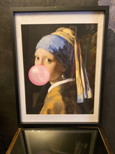 Load image into Gallery viewer, The Girl Blowing Bubblegum framed Print - 2 Sizes
