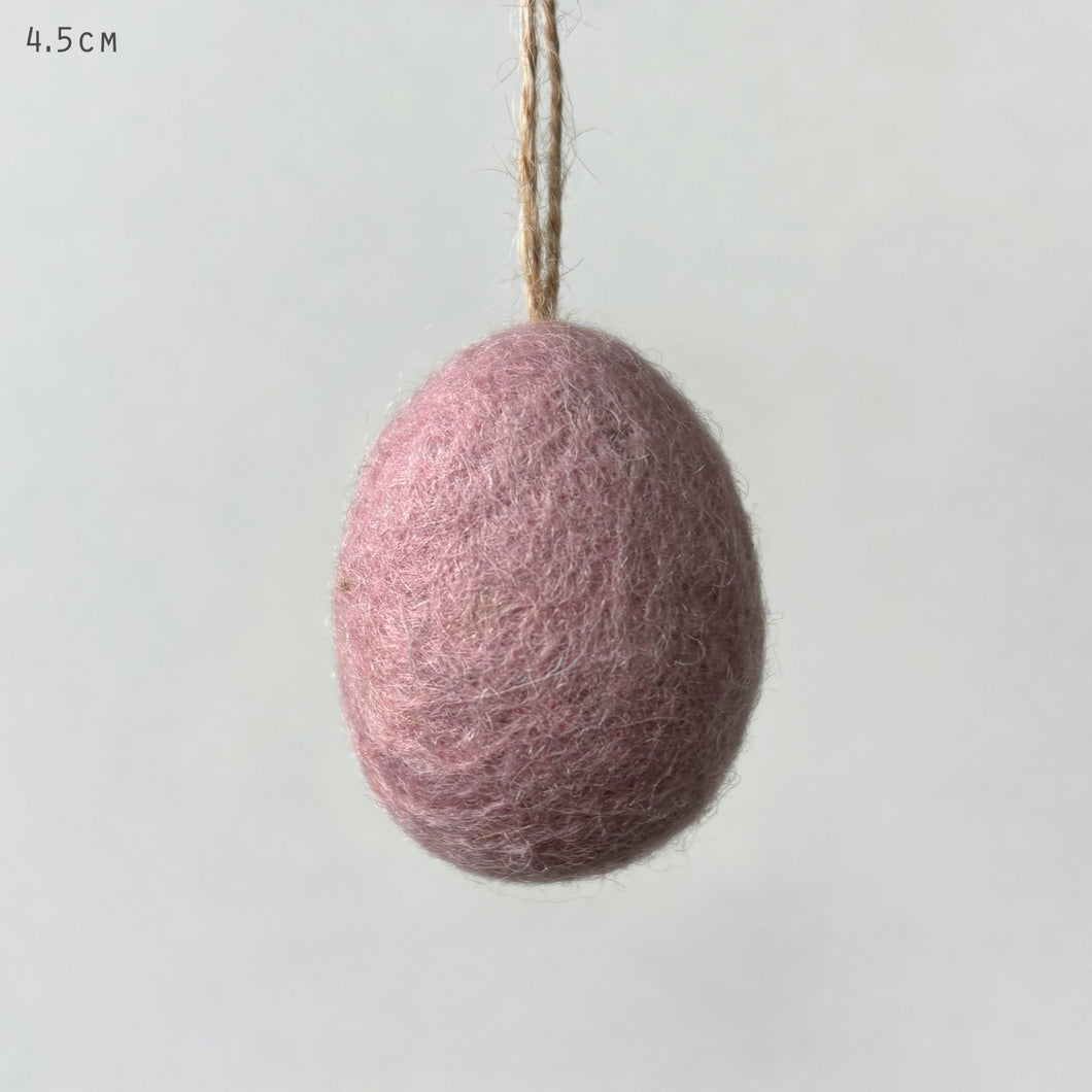 East of India Plain Pink Felt Egg Easter Decs