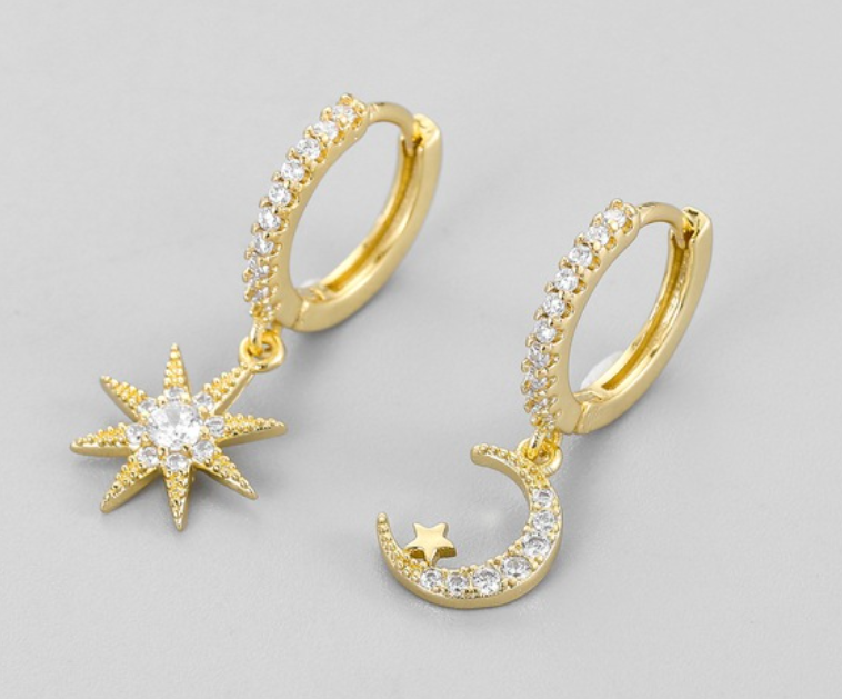 CZ Star and Moon Huggies
