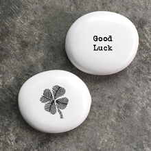 Load image into Gallery viewer, East of India Sentiment Porcelain Pebbles - 12 Options
