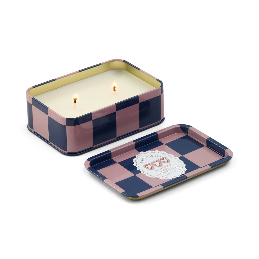 Paddywax Printed Tin Hearts Candle - Rosewood Vanilla