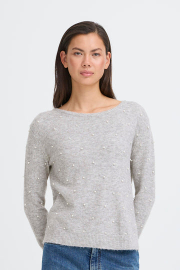 ICHI Macon Grey & Pearl Jumper