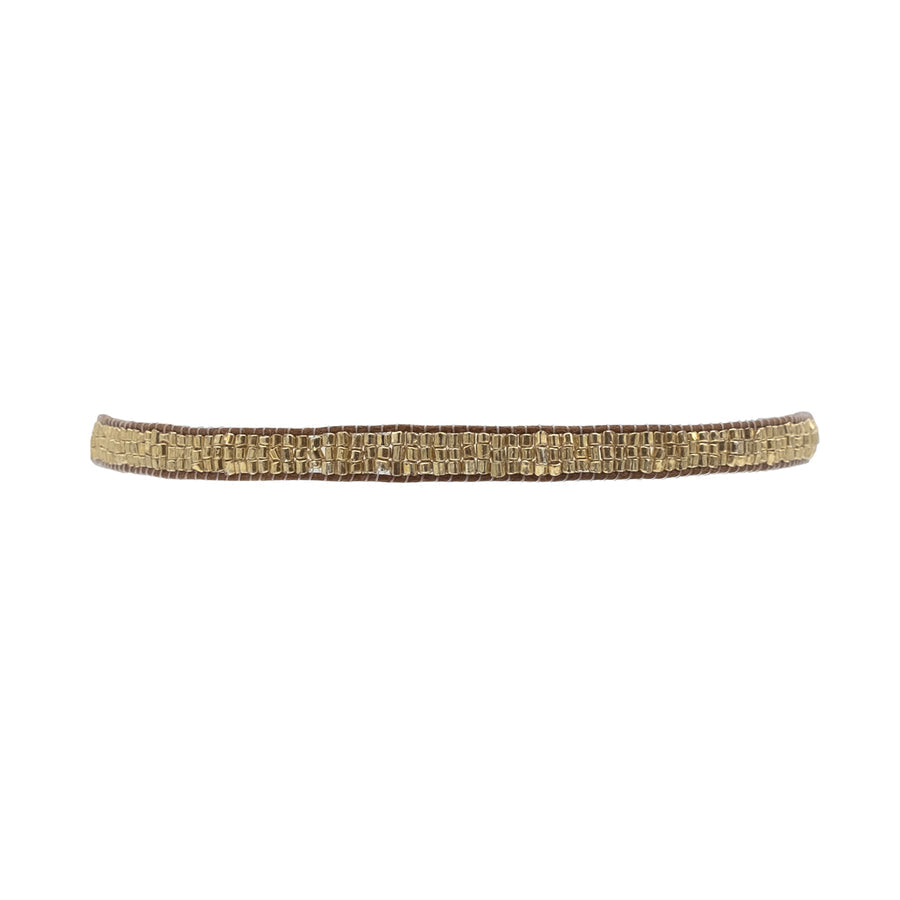 Gold Narrow Beaded Bracelet
