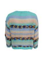 Load image into Gallery viewer, Black Colour DK Lagoon Striped Cardigan - Aqua Multi
