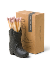 Load image into Gallery viewer, Paddywax Cowboy Boot Match Holder - Black
