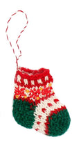 Load image into Gallery viewer, Knitted Hat, Mitten &amp; Stocking Decorations - 3 Variants
