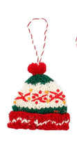 Load image into Gallery viewer, Knitted Hat, Mitten &amp; Stocking Decorations - 3 Variants
