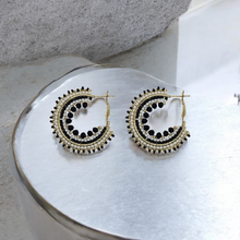Load image into Gallery viewer, Beaded Hoop Earrings - 5 Colours
