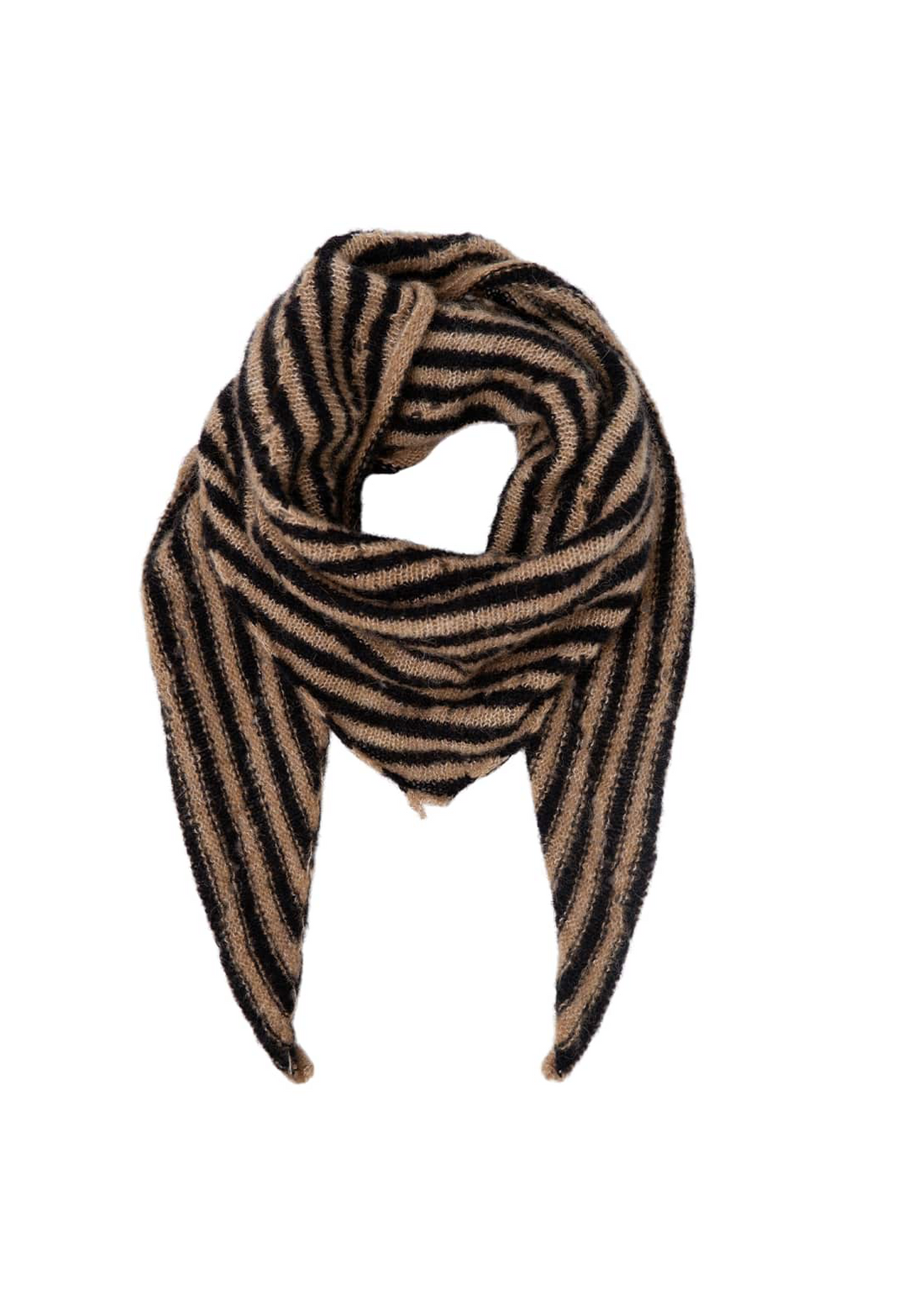 Black Colour DK Mini Stripe Knitted Scarf - 2 Colours