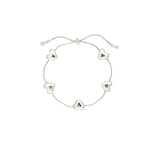 Load image into Gallery viewer, Five Hearts Adjustable Bracelet - Gold or Silver
